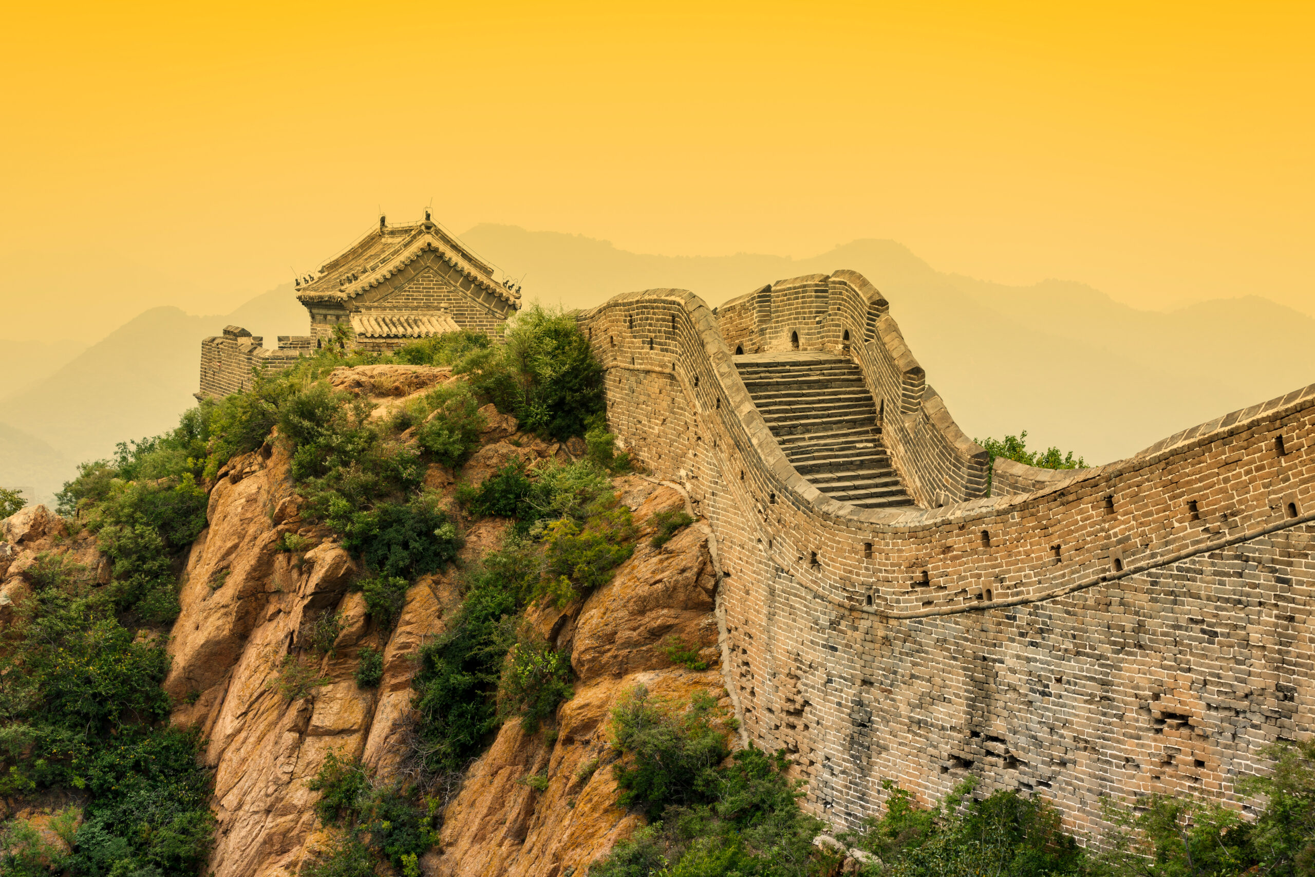 Great Wall of China during sunset